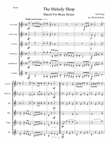 Melody Shop March for Brass Sextet (arr. Micah Roberts)
