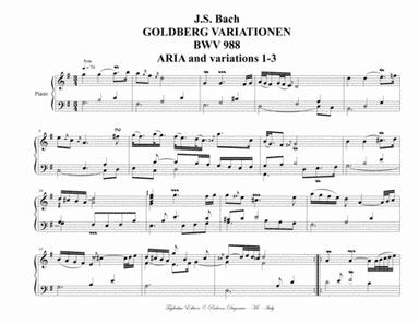 GOLDBERG VARIATIONEN - BWV 988 - ARIA + Variations 1-3 (arr. Renato Tagliabue)