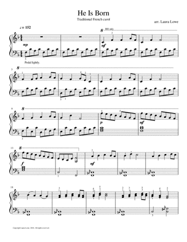 He Is Born (arr. Laura Lowe)