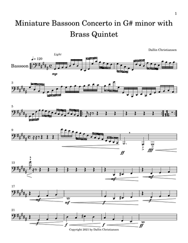 Miniature Bassoon Concerto in G# Minor