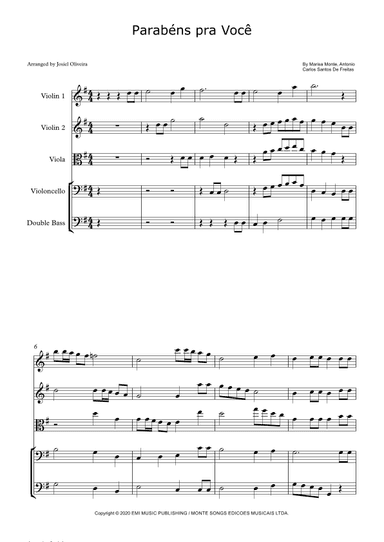 Parabens Pra Voce (arr. Josiel Oliveira)