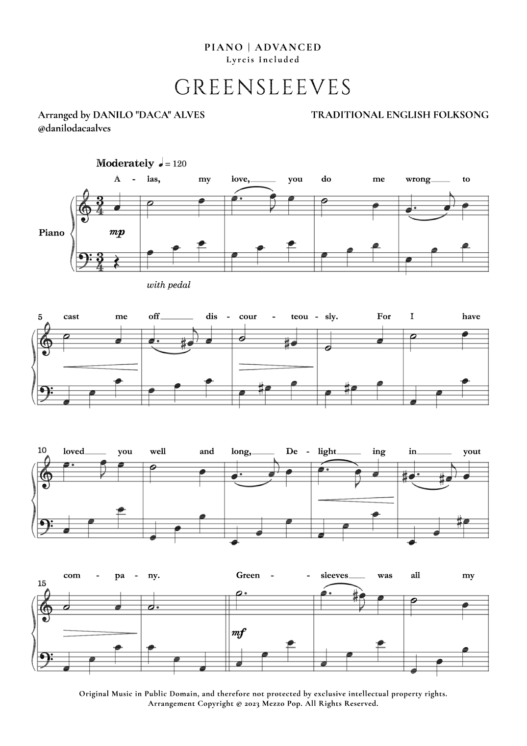 Greensleeves (arr. Danilo "Daca" Alves)
