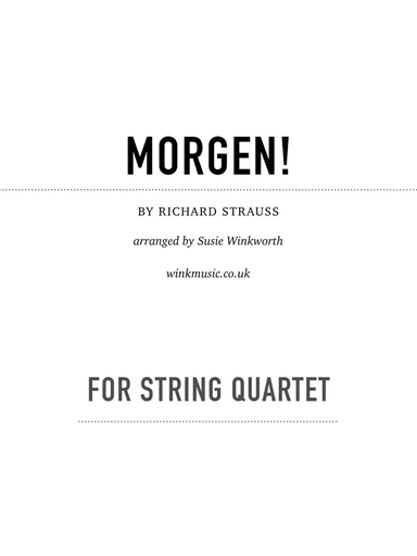 Morgen (arr. Susie Winkworth winkmusic.co.uk)