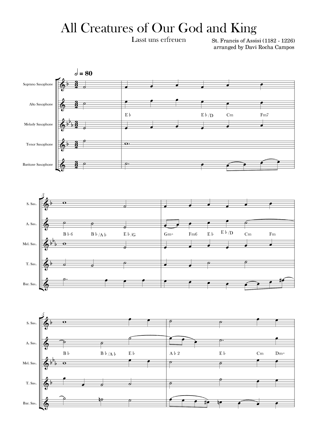 All Creatures of Our God and King (arr. Davi Rocha Campos)