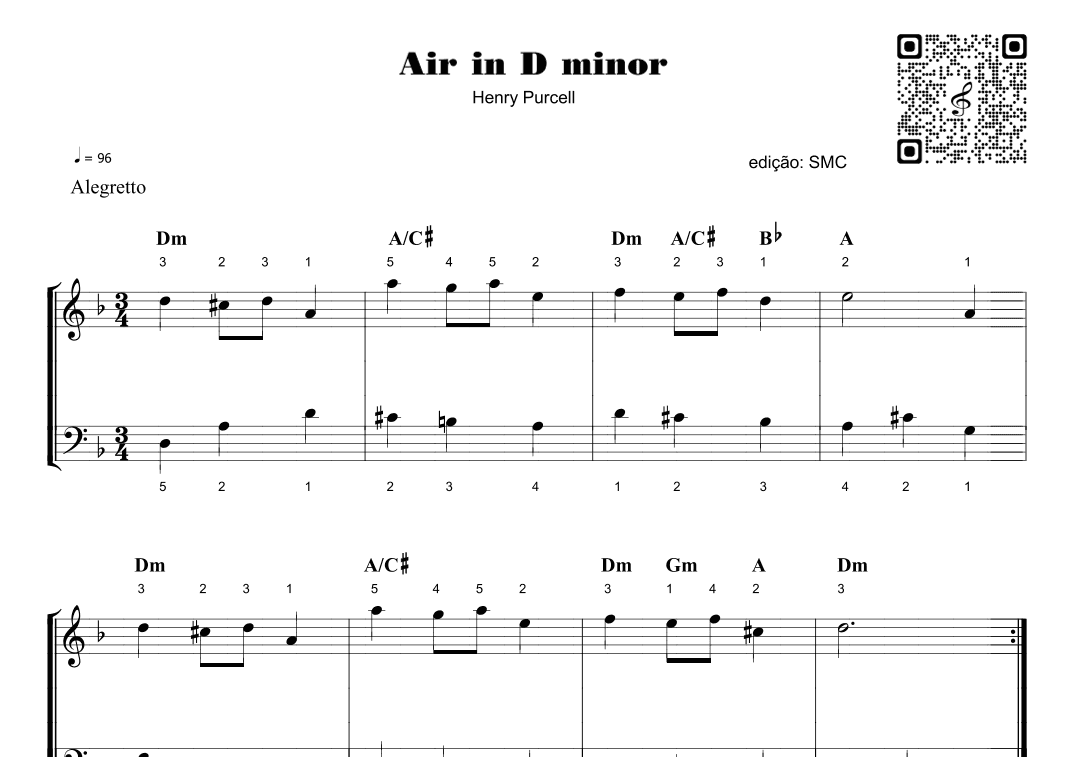 Air in D minor - Henry Purcell (arr. Piano)