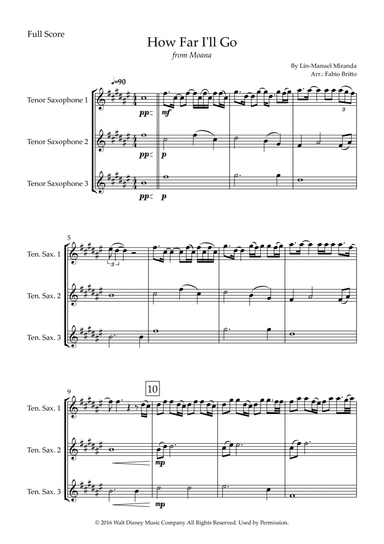 How Far I'll Go (arr. Fabio Britto)