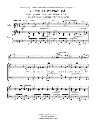 O Jesus, I Have Promised (arr. Evelyn Larter Music)