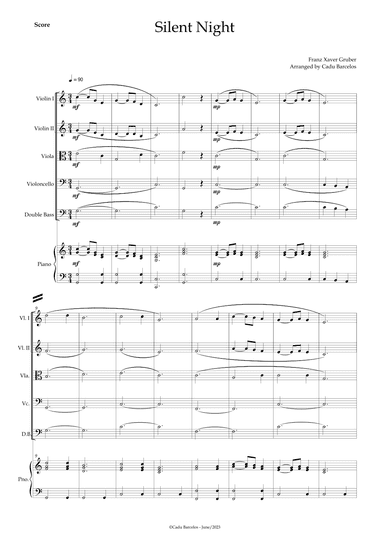 Silent night (Strings Quintet) Piano (arr. Cadu Barcelos)