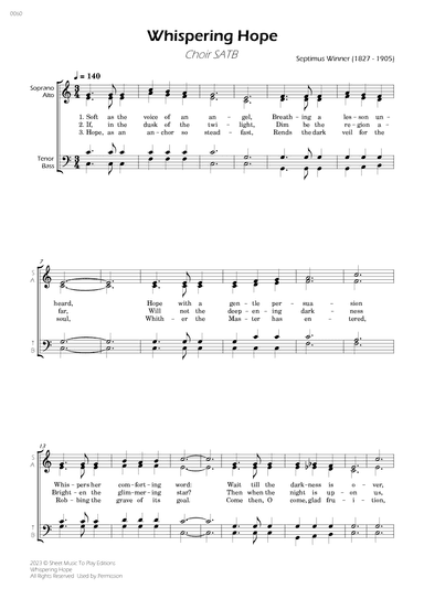 Whispering Hope - Choir SATB (arr. César Madeira)