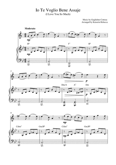 Io Te Voglio Bene Assaje (I Love You So Much) (arr. Kaiserin Rebecca)