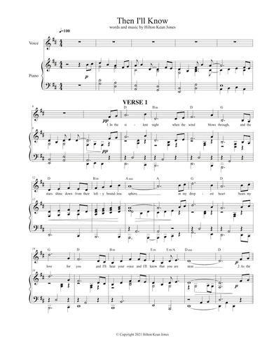Then I'll Know (piano-vocal)