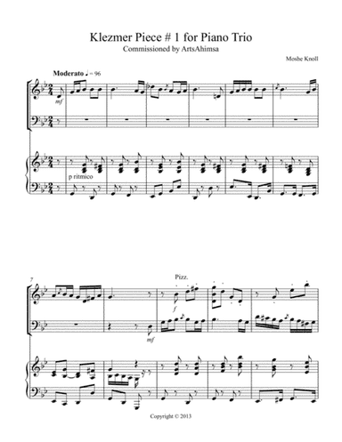 Concert Piece in Klezmer Style for Piano Trio