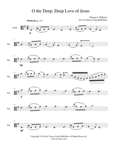 Oh the Deep, Deep Love of Jesus (Viola Solo) (arr. Tracey Craig McKibben)