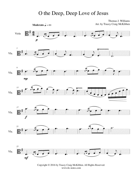 Oh the Deep, Deep Love of Jesus (Viola Solo) (arr. Tracey Craig McKibben)