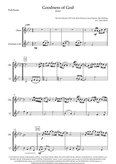 Goodness Of God (arr. Fabio Britto)