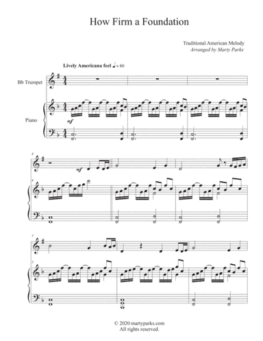 How Firm a Foundation (Trumpet-Piano) (arr. Marty Parks)