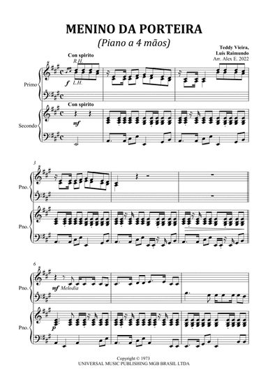 O Menino Da Porteira (arr. Alex E.)
