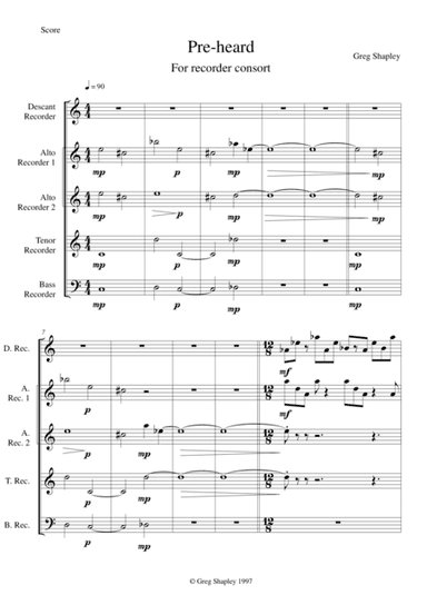 Pre-heard for recorder consort