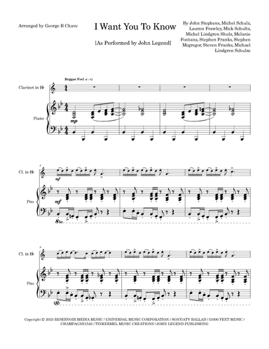 I Want You To Know (arr. George B Chave)