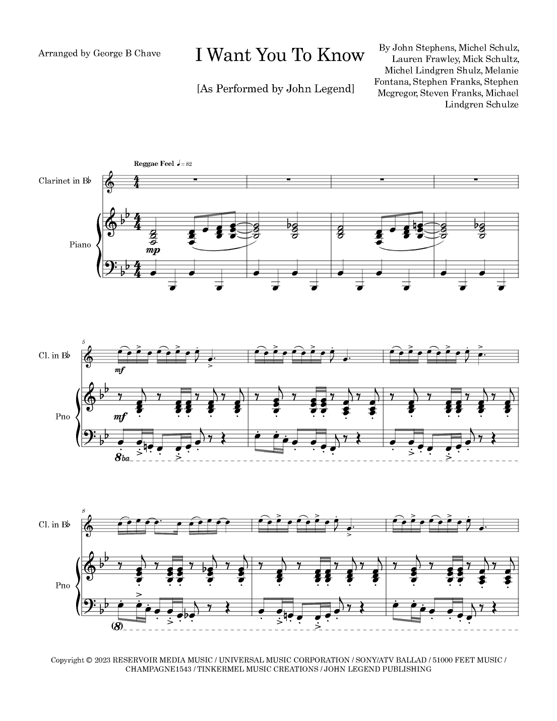 I Want You To Know (arr. George B Chave)