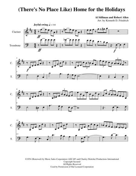 (There's No Place Like) Home For The Holidays (arr. Kenneth D. Friedrich)