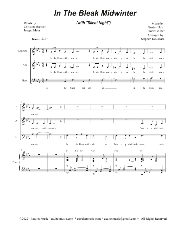 In The Bleak Midwinter (with "Silent Night") (SAB) (arr. Stephen DeCesare)
