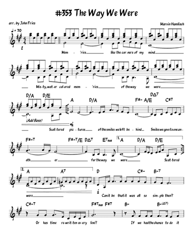 The Way We Were (arr. John Fries)