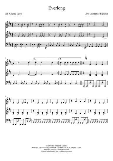 Everlong (arr. Katerina Anne Lewis)