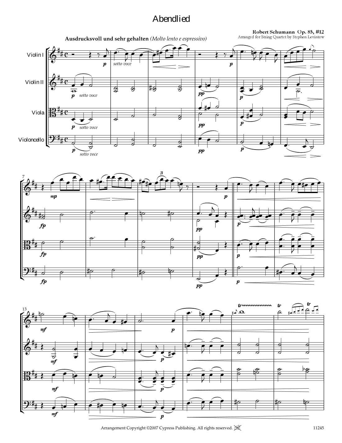 Abendlied (Evening Song) (arr. Stephen Levintow)