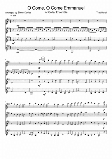 O Come, O Come Emmanuel - guitar ensemble (arr. Simon Davies)
