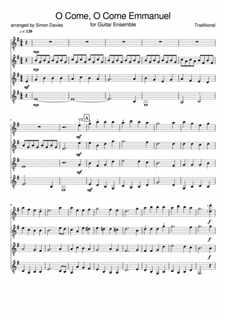 O Come, O Come Emmanuel - guitar ensemble (arr. Simon Davies)