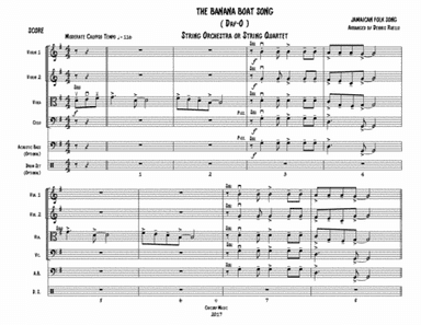 THE BANANA BOAT SONG - String Orchestra or Quartet - Intermediate (arr. Dennis Ruello)