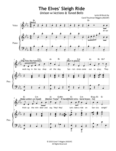 The Elves' Sleigh Ride (Unison w/Actions & Tuned Bells)
