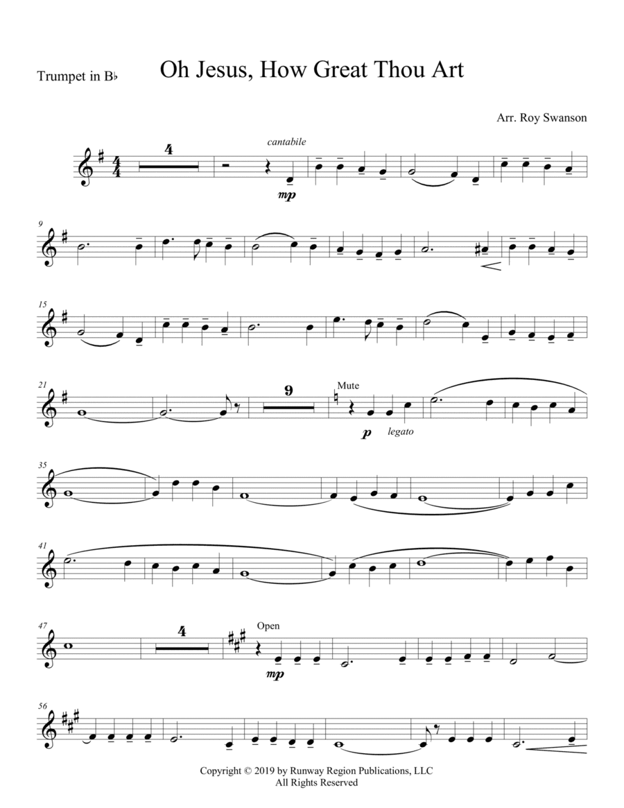 Oh Jesus, How Great Thou Art (arr. Roy Swanson)
