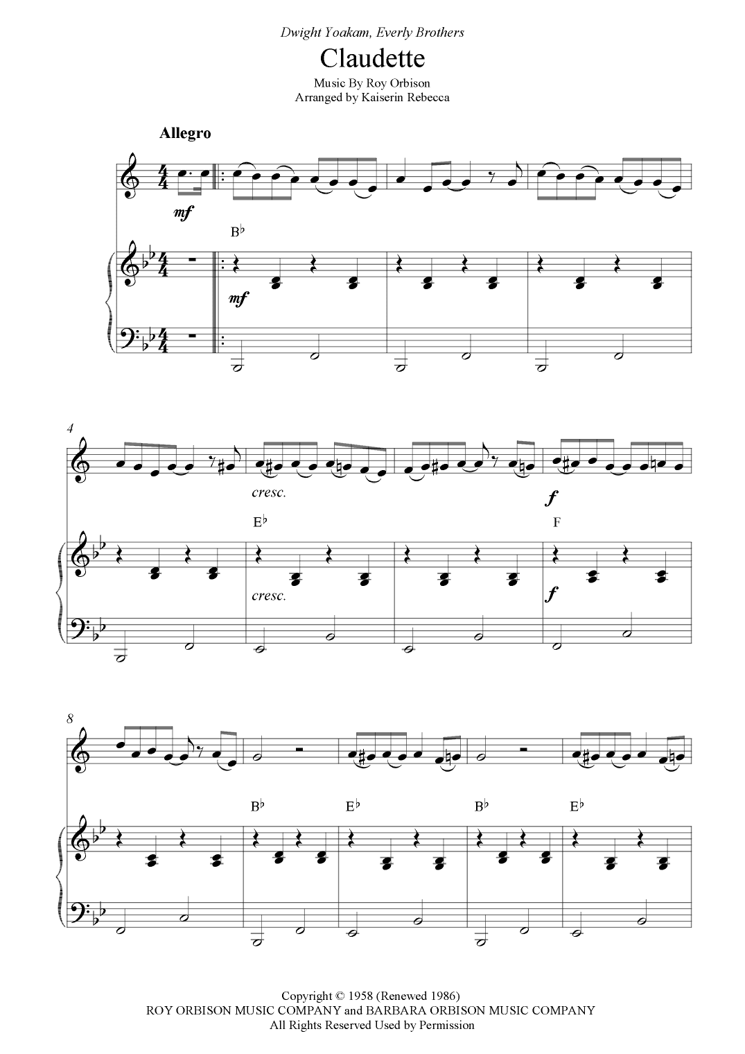 Claudette (arr. Kaiserin Rebecca)