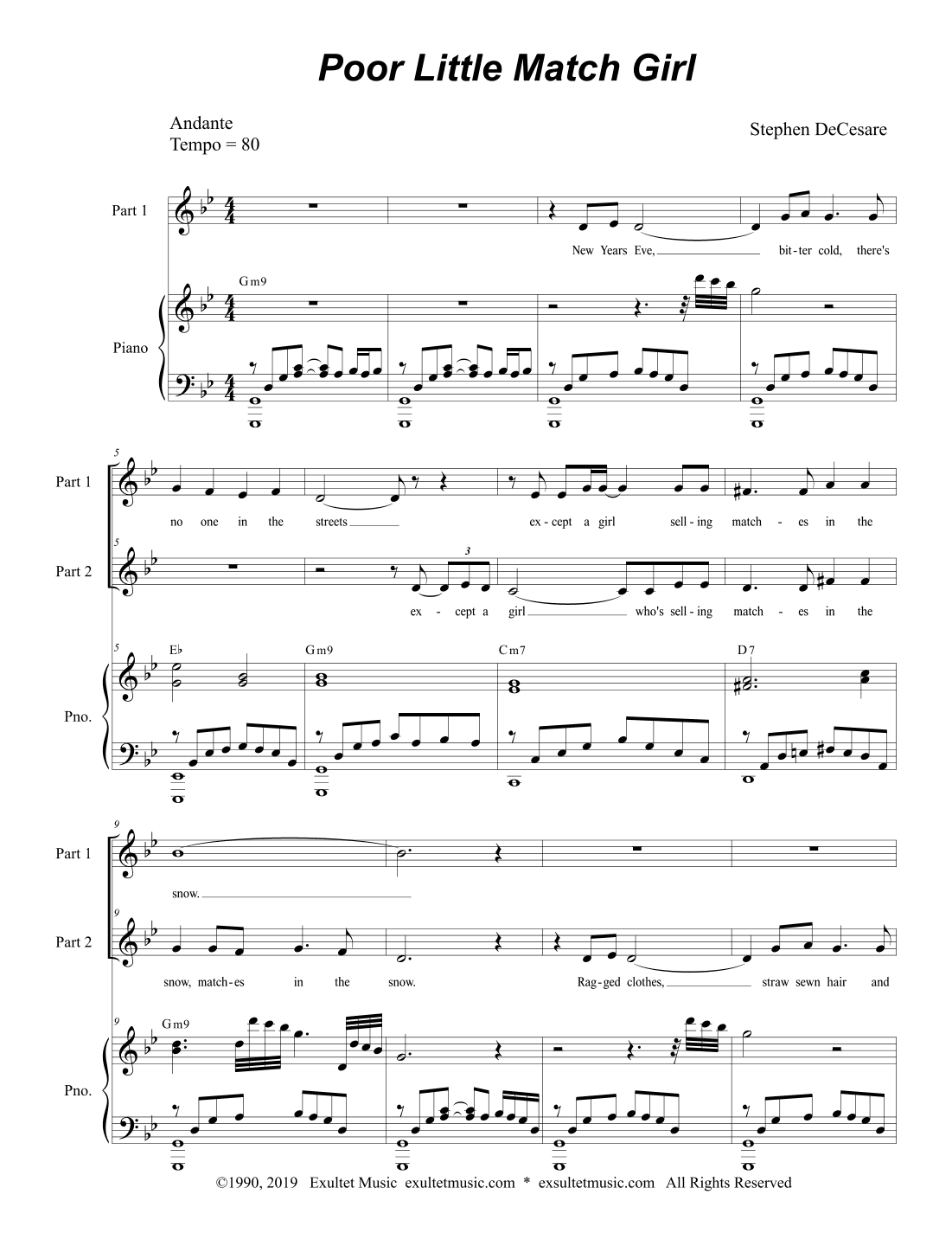 Poor Little Match Girl (2-part choir)