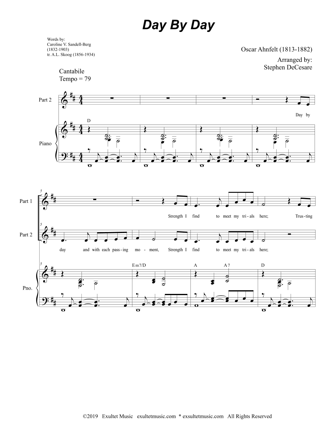Day By Day (2-part choir) (arr. Stephen DeCesare)
