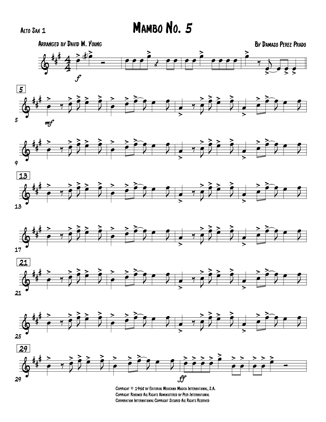 Mambo #5 (arr. David W. Young)