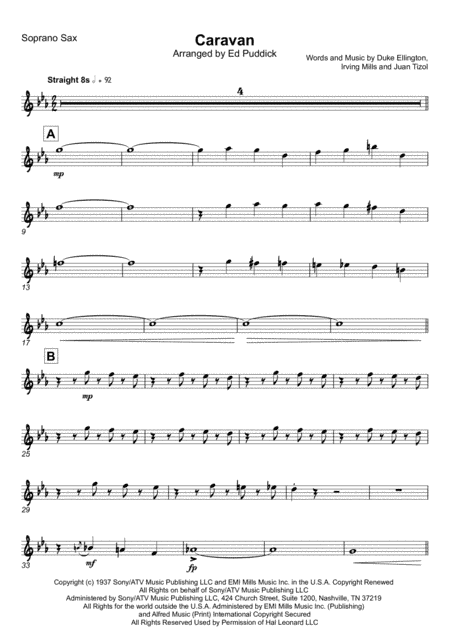 Caravan  featured in SOPHISTICATED LADIES (arr. Ed Puddick)