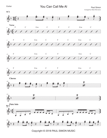 You Can Call Me Al (remix) (arr. Mark McCarron)