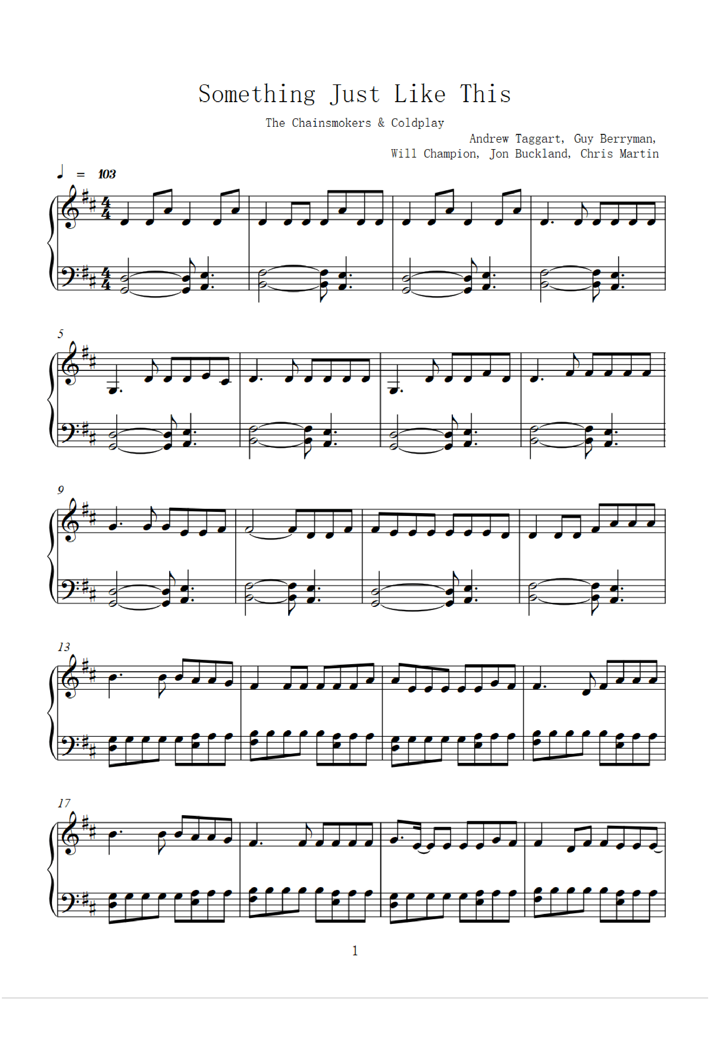 Something Just Like This (arr. Andrew Taggart)