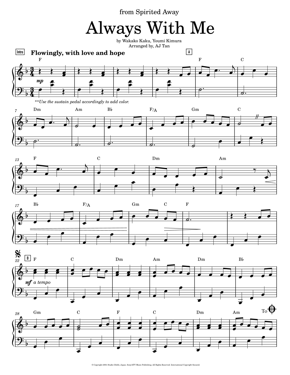 Itsumo Nandodemo (always With Me) (arr. AJ Tan)
