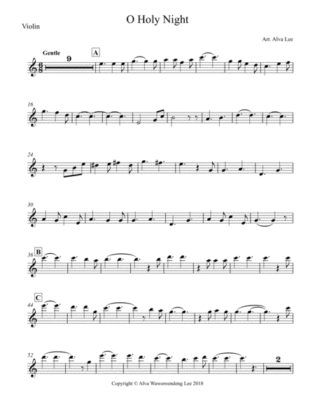 O Holy Night Violin (arr. Alva Lee 2018)