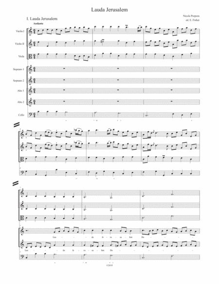 Lauda Jerusalem in C (Full Score) (arr. ed. Elizabeth Fisher)