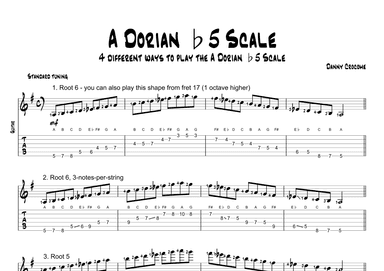 A Dorian b5 Scale (4 Ways to Play)