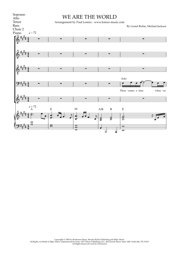 We Are The World (arr. Paul Lorenz)