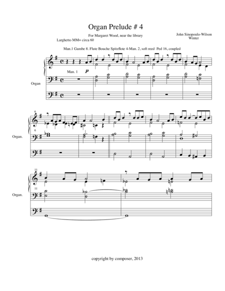 Organ Prelude #4, "Winter"