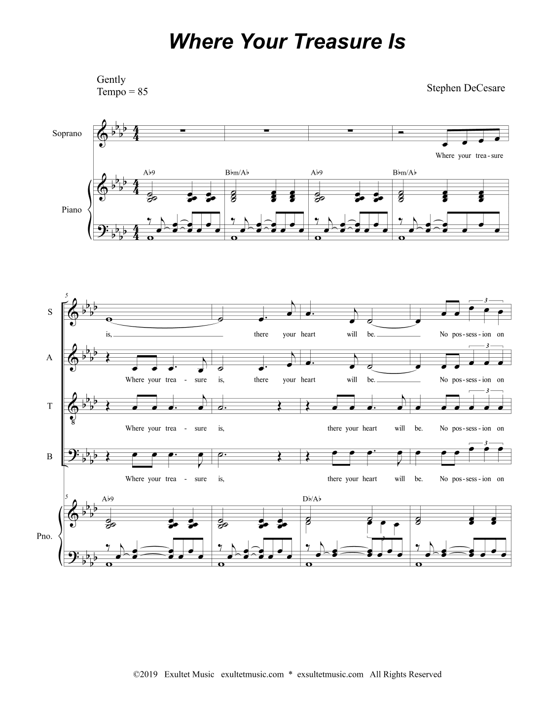 Where Your Treasure Is (SATB)