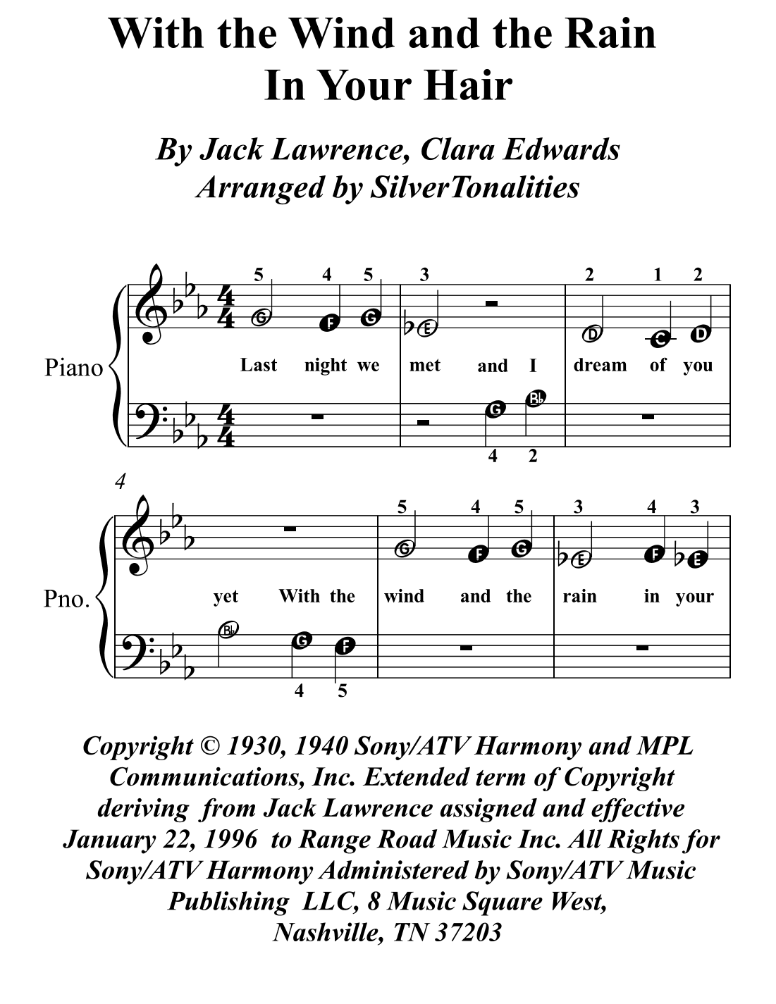 With The Wind And The Rain In Your Hair (arr. SilverTonalities)