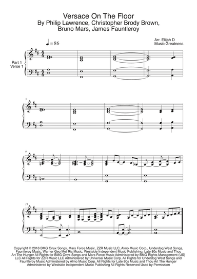 Versace On The Floor (arr. Music Greatness)